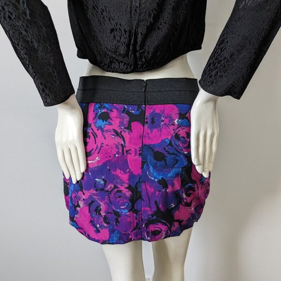 Armani Exchange - Vibrant Pink/Blue Wrap Front Mini Skirt - Size 4 - Picture 4 of 6